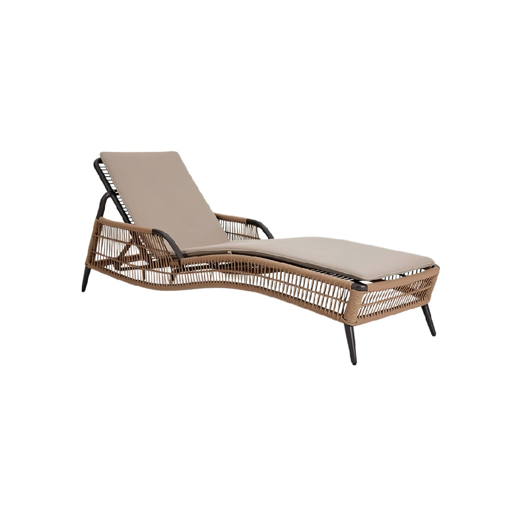 **Technische titel in het Nederlands: Moderne ligstoel van wicker met verstelbare rugleuning**