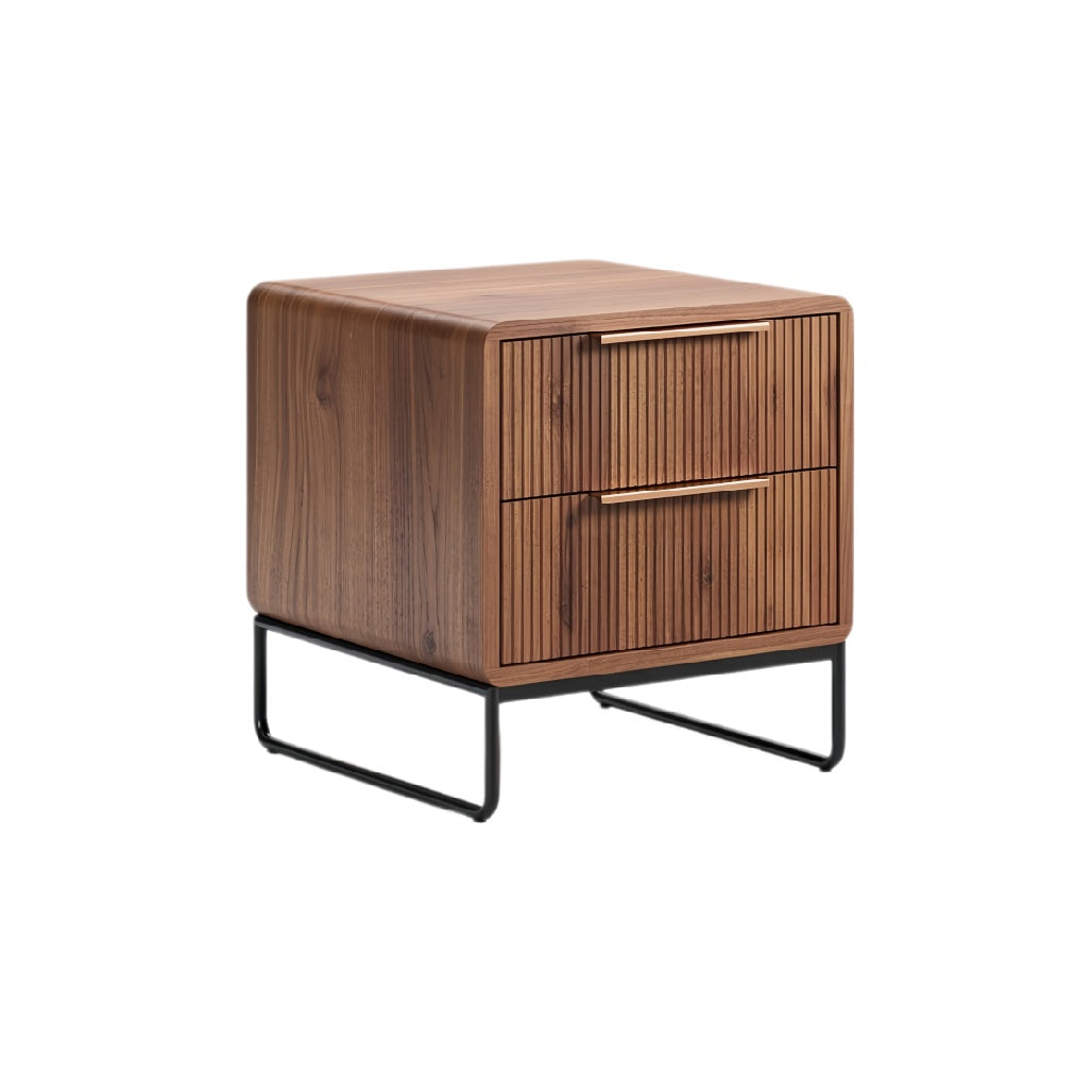 **Technische titel in het Nederlands: Minimalistisch nachtkastje van hout met lade**